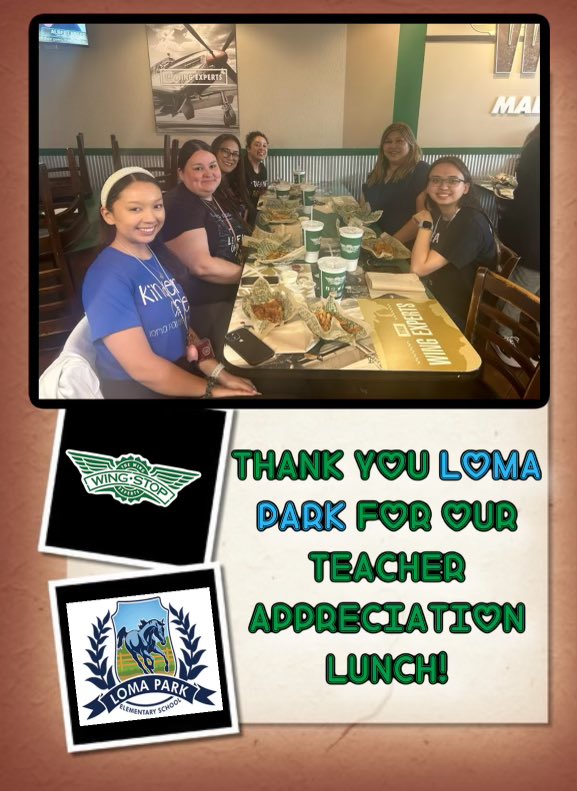 Our Teacher Appreciation meal was AMAZING @LomaParkES! The food was delicious @wingstop 💚!!! #Kindergarten #EdgewoodProud #TeacherAppreciationWeek