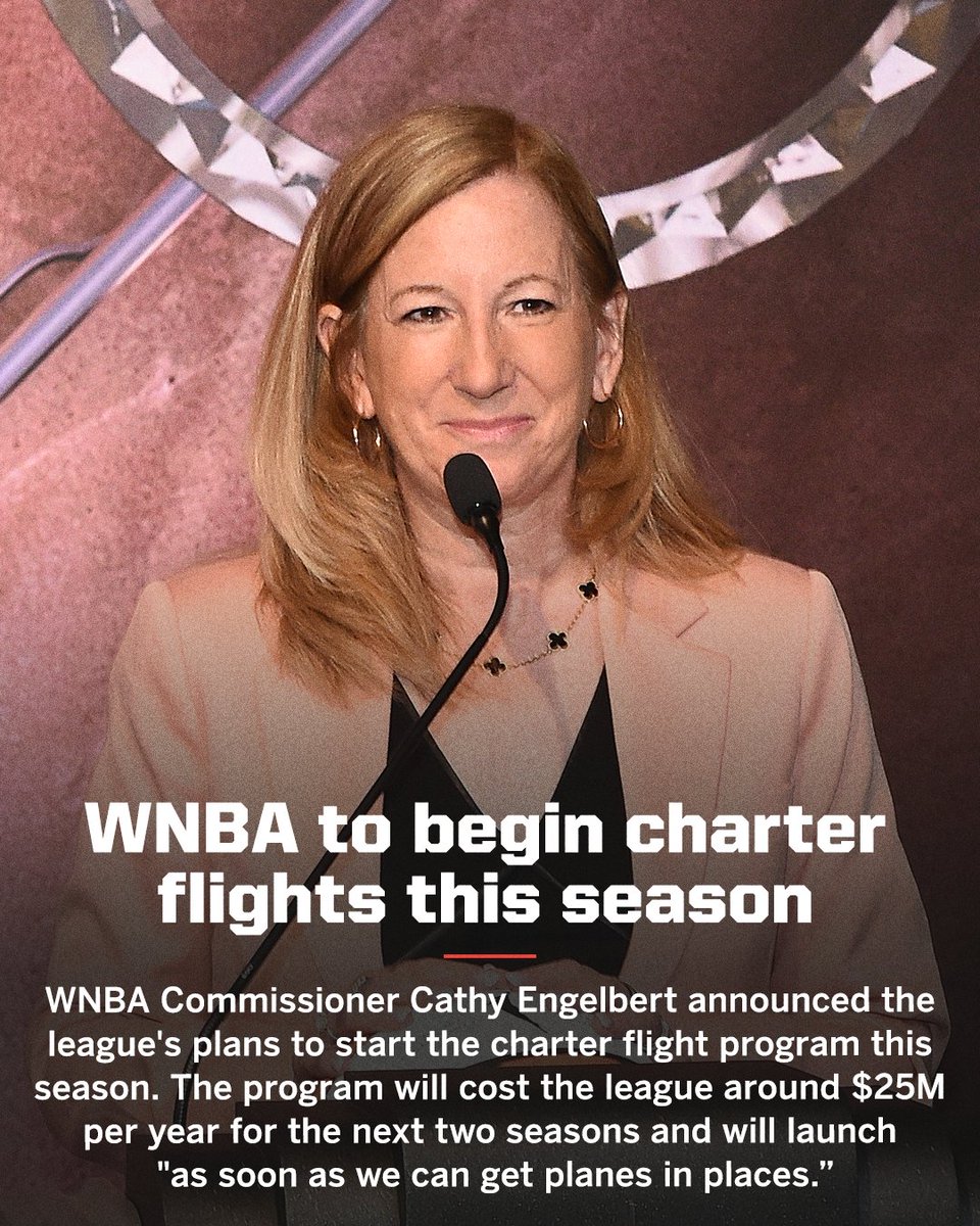 Charter flights are coming to the WNBA.