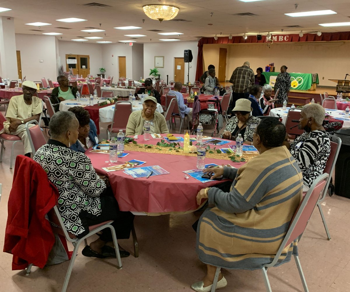 Today, alongside our Ward 1, 7, and 8 Lead Agency, @ERFSC, we gathered at Matthews Memorial Baptist Church to celebrate #OlderAmericansMonth! Seniors enjoyed connecting with community resources and cherished fellowship with one another! #oam24 #dcseniors