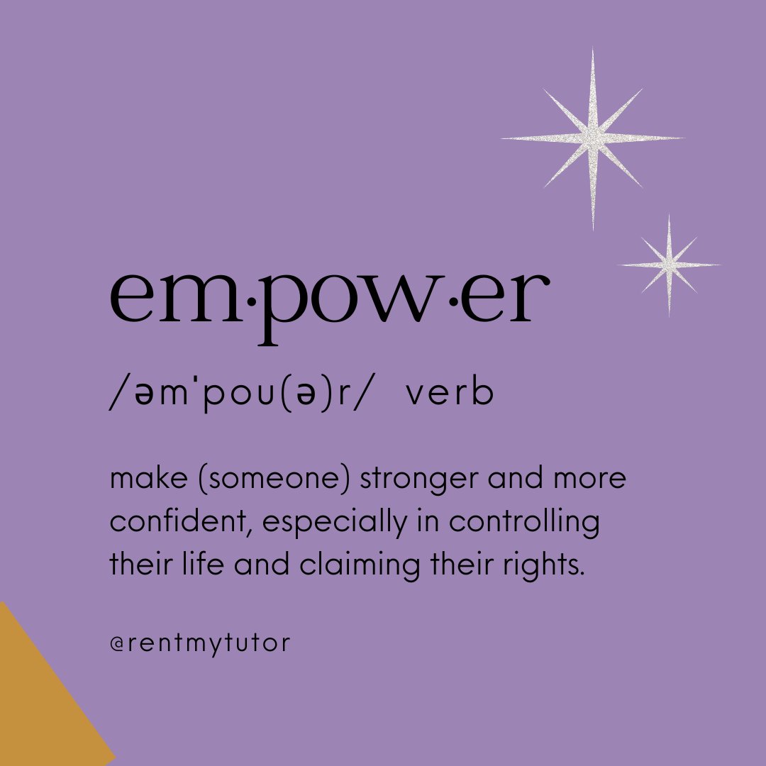 Empowerment (empower*ment) = making your student STRONGER and more CONFIDENT in their learning journey!  #LearnAtHome

Here are some quick tips: Ask questions, create routines, celebrate effort!  

What are your favorite ways to support your child's education?  

#SchoolSuccess