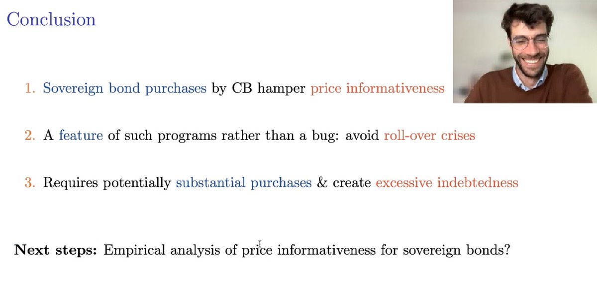 vimacro_org's tweet photo. Excellent VIMM #seminar and discussions today with @PaulFontanier (@Yale) who presented his paper "Sovereign bond purchases and rollover crises" @vimacro_org

Thank you Paul!

Paper &amp; Video: https://t.co/nWeQlECj3y

#EconTwitter #Research #Economics #FinancialStability @YaleSOM https://t.co/eomqcdim3F