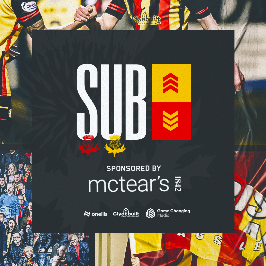 Substitution for Partick Thistle sponsored by @mctears 

OFF: Fitzpatrick
ON: Bannigan

#AFCvPTFC #WeAreThistle