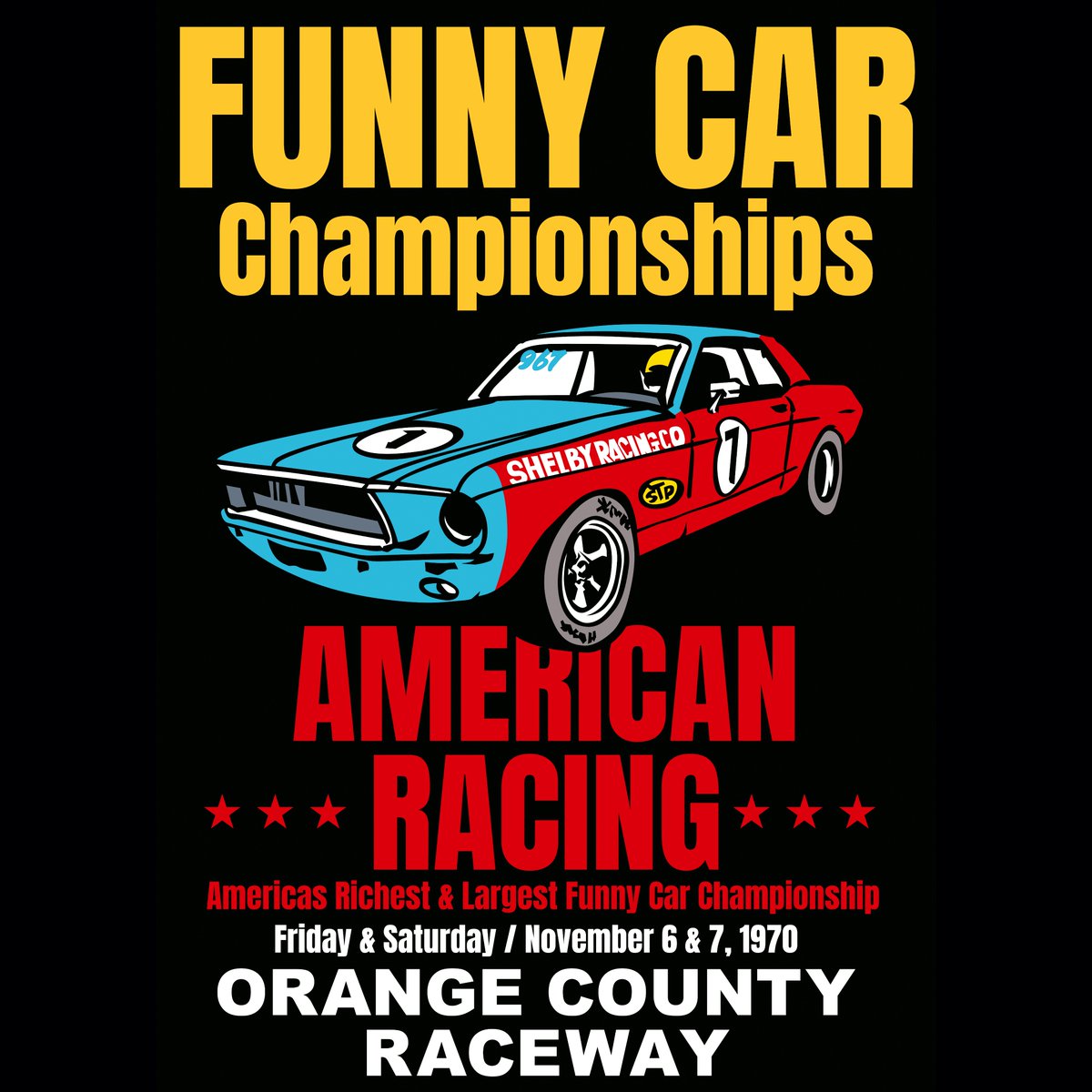 描いたのはアメリカン「Funny Car Championships」架空のレースポスター！#funnycar