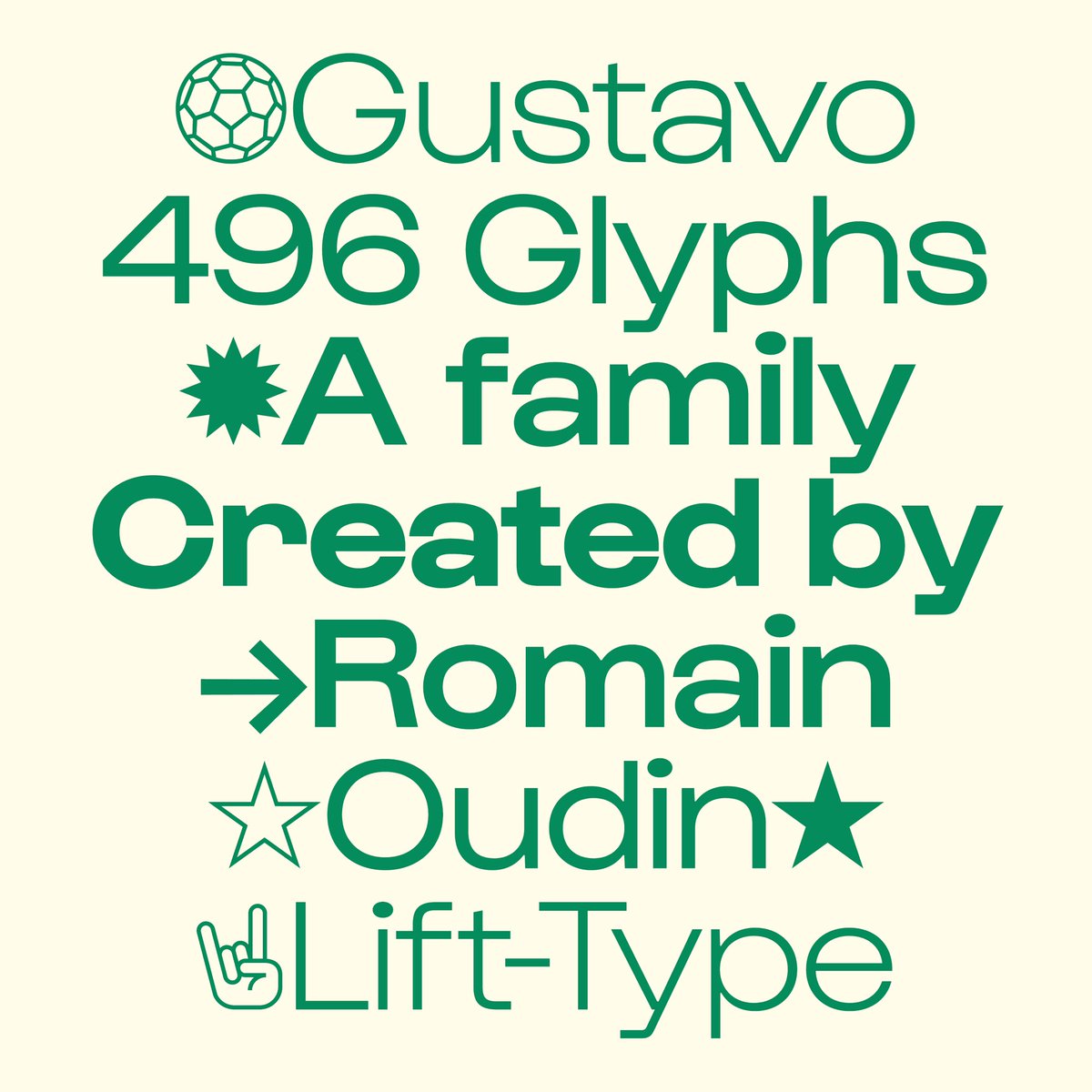 Our typeface, « Gustavo » 💫