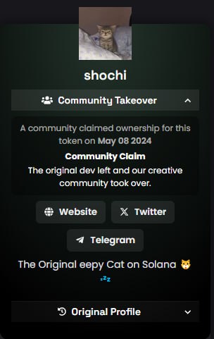Justice for the OG is finally served. 

✅No shady KOLs 
✅No Copy-Cats
✅Community driven

$shochi