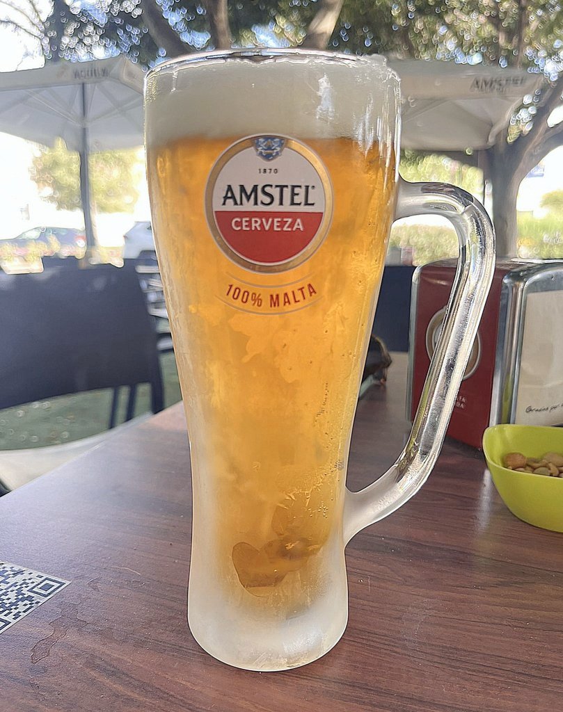 Outrageous pint of Amstel in Valencia 🇪🇸