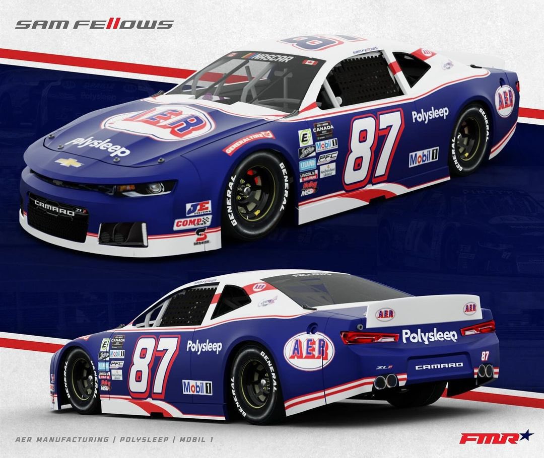 DRIVER ANNOUNCEMENT | Fellows McGraw Racing will compete in the NASCAR Canada Series!

Sam Fellows will be commanding the #87 AER, Polysleep, Mobil 1 Chevrolet in the four road courses this season. His first event will be at CTMP this May 19th.

#NASCARCanada