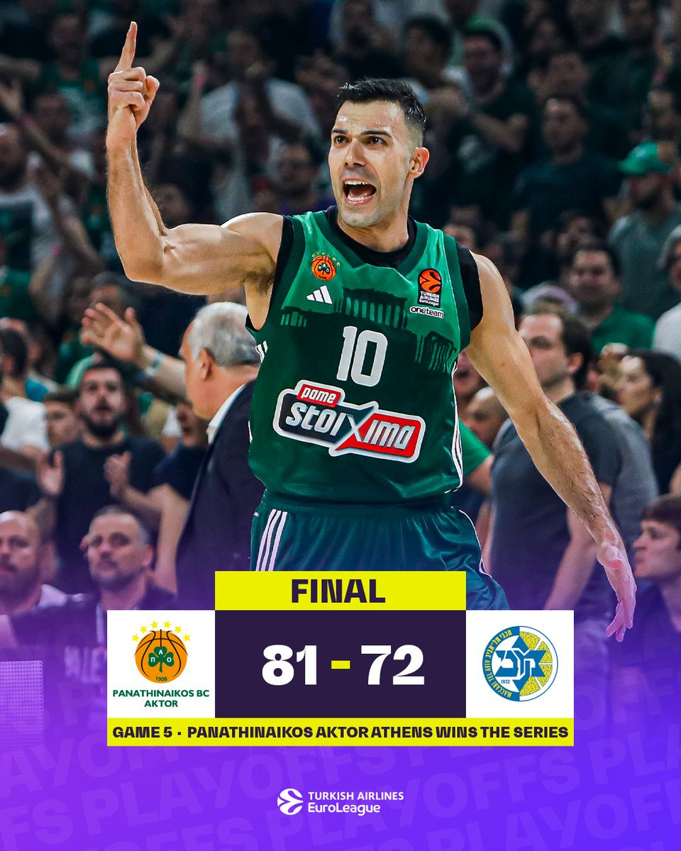 Panathinaikos with a huge victory in GAME 5 @paobcgr wins the series 3-2! Now time for #F4GLORY
