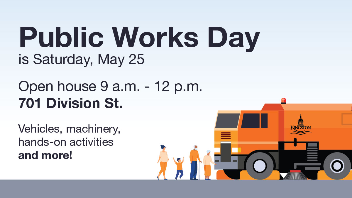Join us for Public Works Day on May 25 from 9 a.m. to 12 p.m.! Explore vehicles, demos and activities at Public Works HQ, 701 Division St. Come and discover the vital roles Public Works plays in Kingston. Fun for all ages! 🚛🌳 Parking is at 141 Railway St.