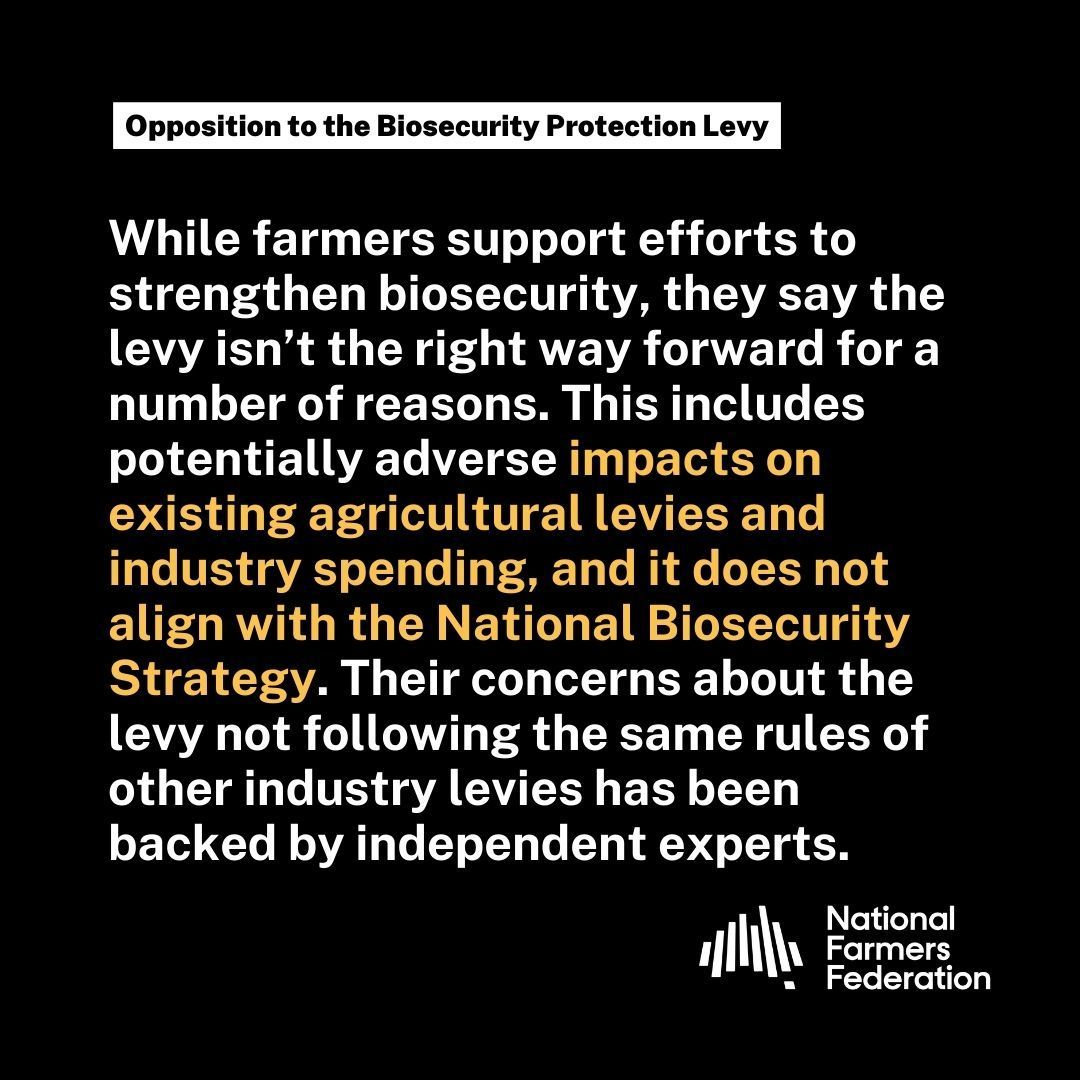 🚨 The proposed Biosecurity Protection Levy is an unfair tax burdening nearly all 85,000 Australian farmers starting July 1, 2024. Livestock SA opposes it. Senators, #ScrapTheTax and find fairer solutions to protect agriculture. #KeepFarmersFarming 
@murraywatt