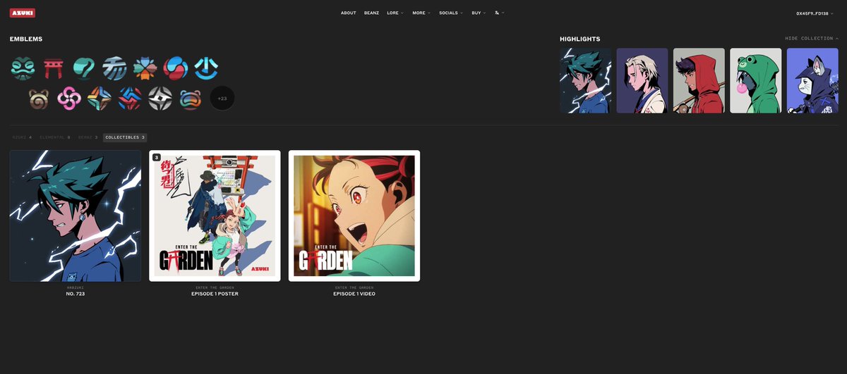 The Collector’s Profile now supports ecosystem collectibles on @arbitrum. Navigate to the “Collectibles” tab of your Collector’s Profile to view your Arbzuki and Enter The Garden: Ep. 1 NFTs, minted via @ourZORA.