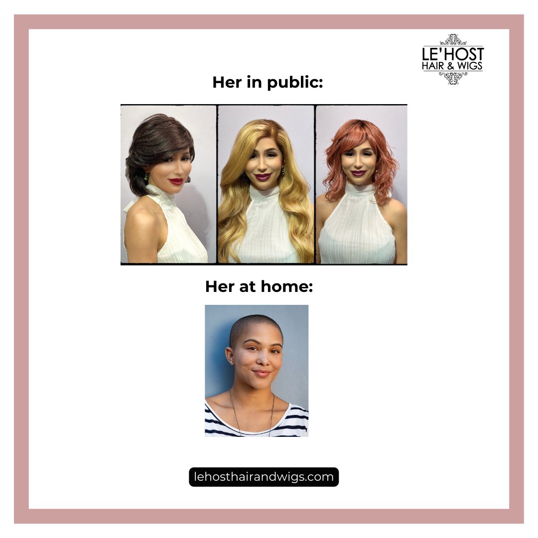 Rocking this Rapunzel mane in public, but at home it's all 'smooth operator' vibes. 

Anyone else living this double life with their wigs? Share it in the comments.

#lehosthairandwigs #humanhairwigs #hairwigs #humanhairwig #wigsforhairloss #womenhairloss #hairlosswigs