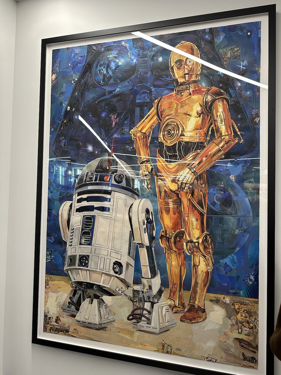 Here's a closer look at Nathan Stromberg's beautiful collage art now hanging in the lobby at Lucasfilm / @ILMVFX!