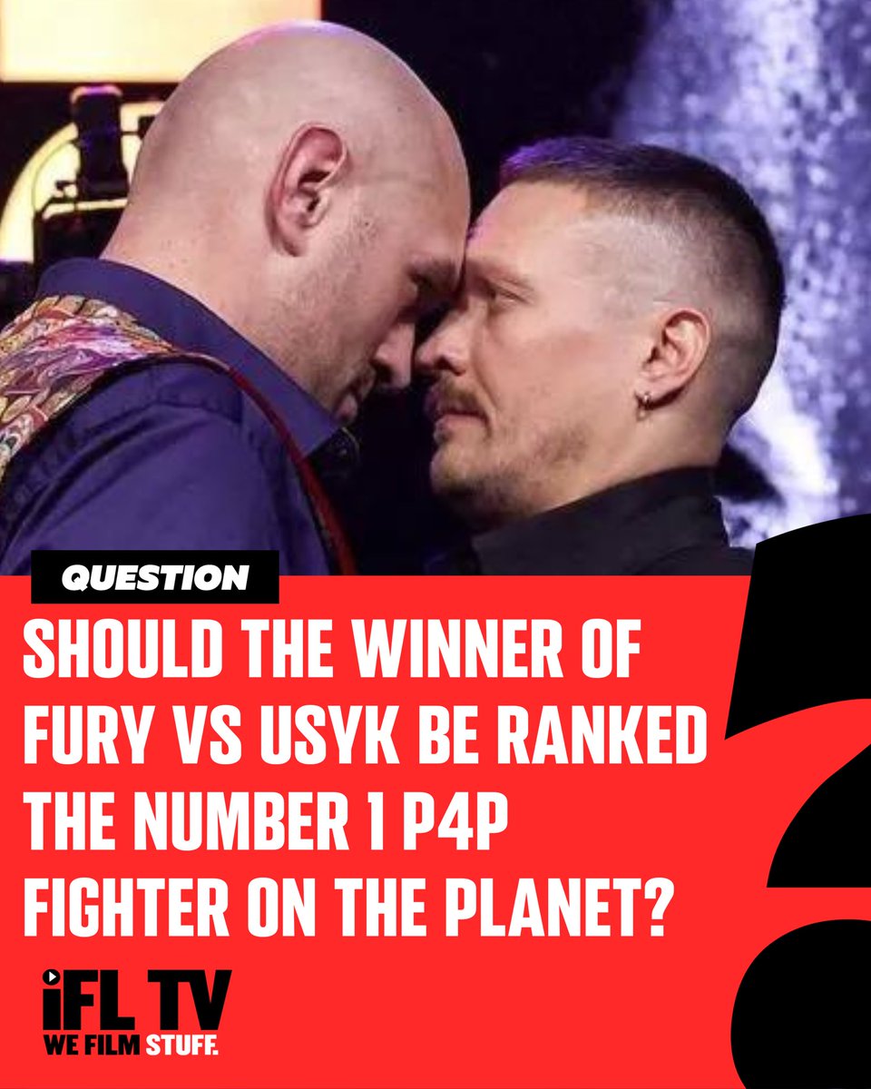 🤔 Should the winner of @Tyson_Fury vs @usykaa be ranked as the NUMBER 1 pound for pound fighter on the planet? What do you think? #FuryUsyk #RingOfFire #Undisputed