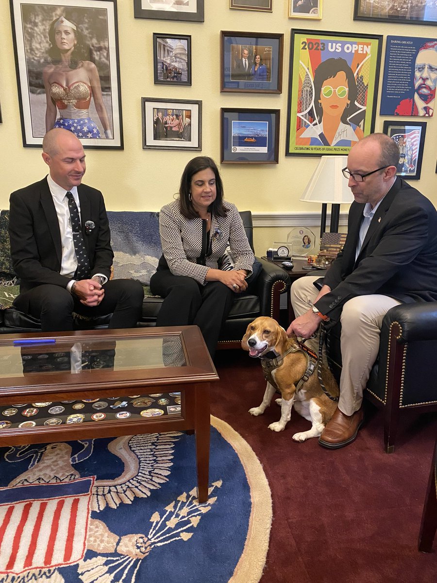 Today I was visited by Uno, a Beagle that was rescued from cruel @NIH animal testing. I’m proud to sponsor legislation to stop this inhumane practice and retire the animals to loving homes.
