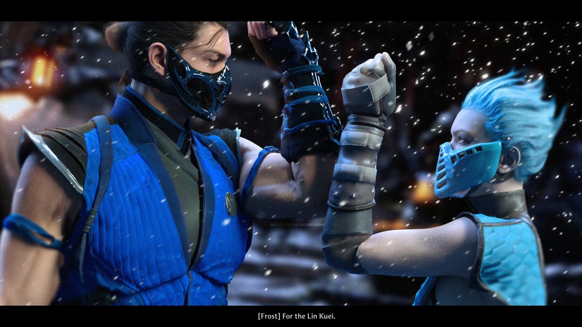 On their way to do us a favor and crash that wedding (iykyk)

#mk1 #MortalKombat1  #subzero #bihan #frost #3dart 
Frost by Shinteo