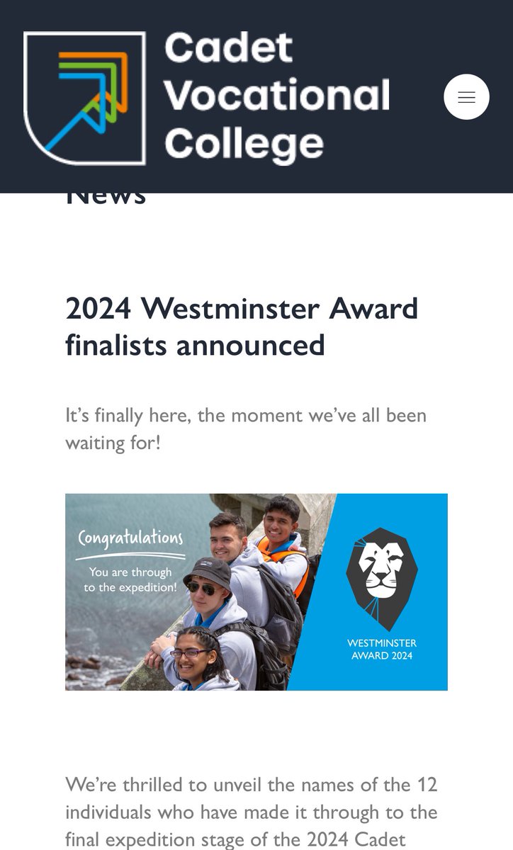 Our very own Harnaam Singh has only gone and done it. Down to the final 12 for the Westminster Award, good luck for the final stage we are right behind you. @ArmyCadetsUK @WMRFCA @StaffsFriendsAC cvcollege.org/2024-westminst…