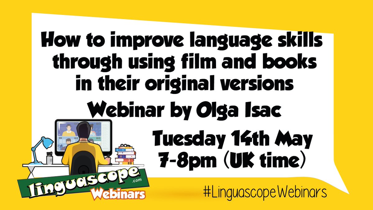CristaHazell's tweet photo. Tuesday 7pm= @linguascope webinar time will be with @OlgaIsac Come along #mfltwitterati #mflchat #langchat #edutwitter especially if you are looking at how to introduce or embed #authenticresources #film #books Register via the @linguascope staffroom or https://t.co/eosZFQq1Gp https://t.co/44mEF9ULmP
