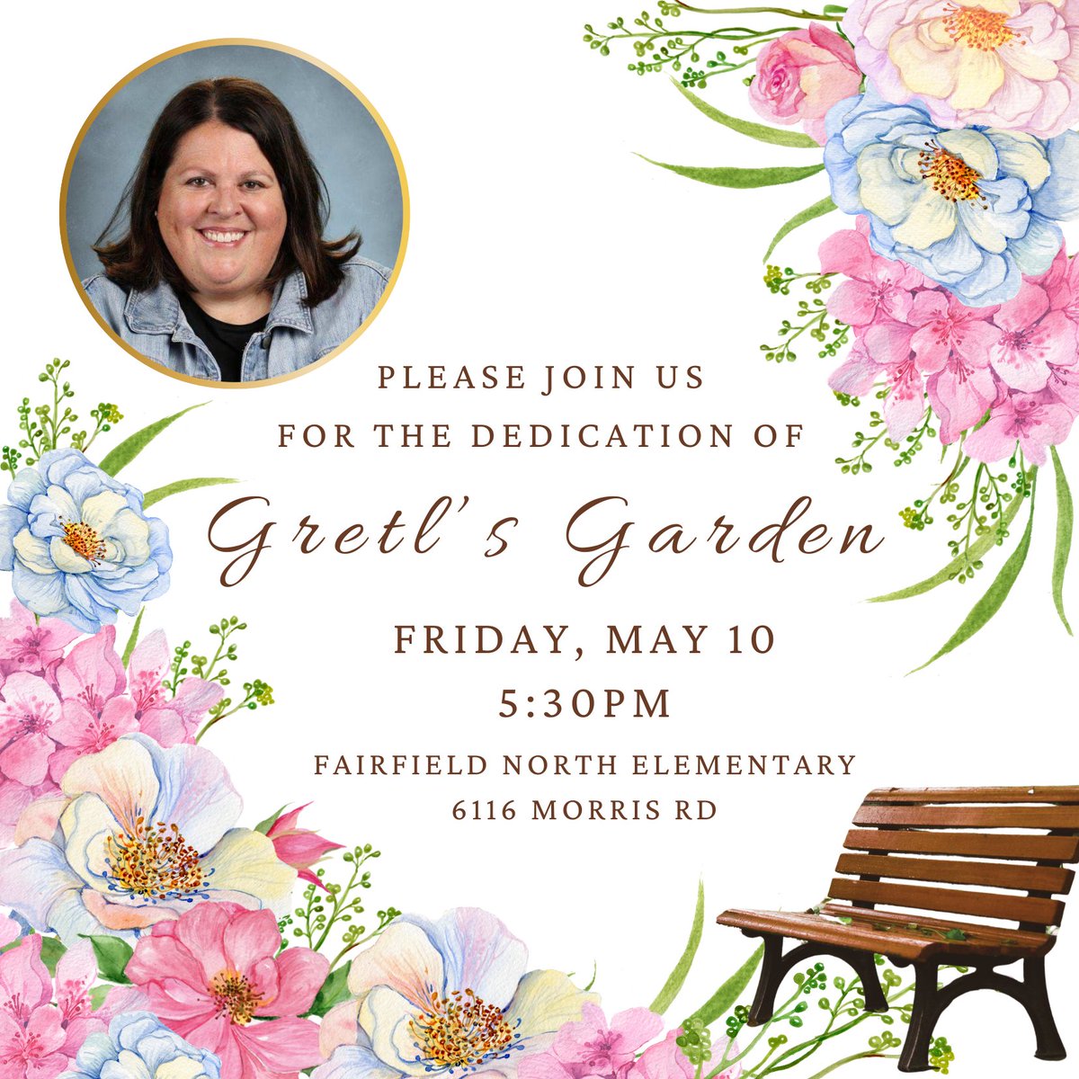 Hand-painted stones decorated by the students, community & staff who loved North 1st-grade teacher Gretl Hauenstein are in a memorial garden to honor her. She passed away last June. The PTC spent almost a year to bring the garden to life. It will be dedicated Friday5/10 at 5:30.