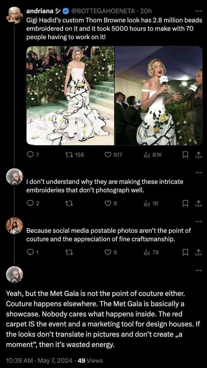 I feel that there's a misunderstanding of the Met Gala and its purpose. 🧵