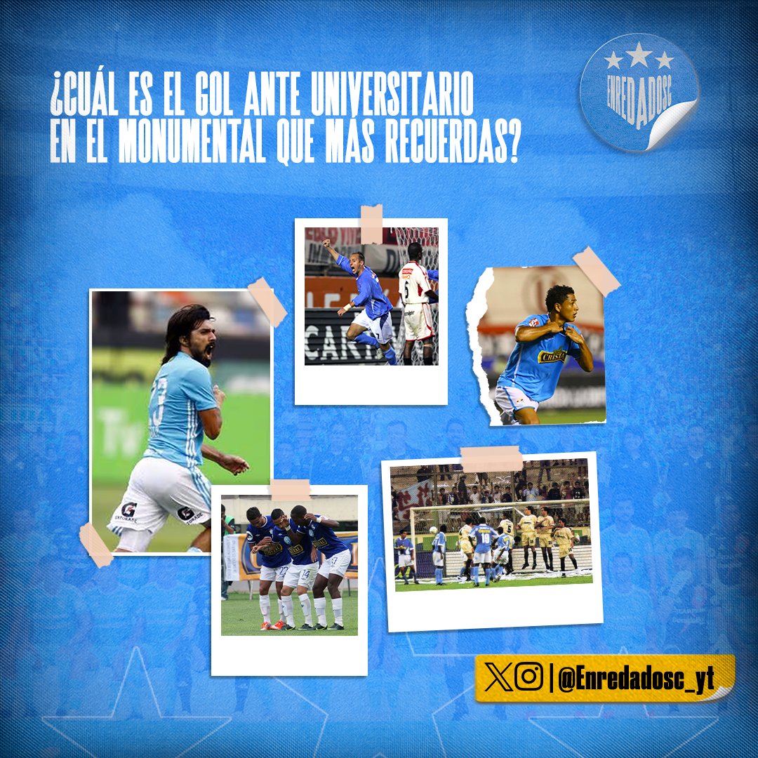 ⚠️ Esta semana repasaremos algunos tantos del Sporting Cristal a Universitario en el Monumental.

💬 ¿Cuál gol no debería faltar?

#Enredadosc