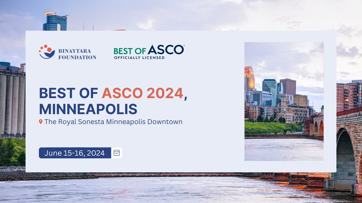 Register today and join us in Minneapolis for a comprehensive ASCO review - don't miss #BestofASCO24! 🗓️ June 15-16, 2024 📍 Minneapolis, MN LEARN MORE 🌐 education.binayfoundation.org/content/best-a… #CME #ASCO #cancer #cancercare #healthcare #Medicine #register