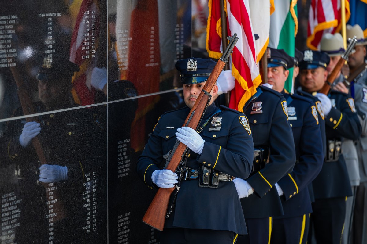 Today, we honored 68 fallen officers who lost their lives protecting the people of New York. Their names are now etched in stone at the Police Officers Memorial in Albany. We will never forget their bravery and sacrifice.