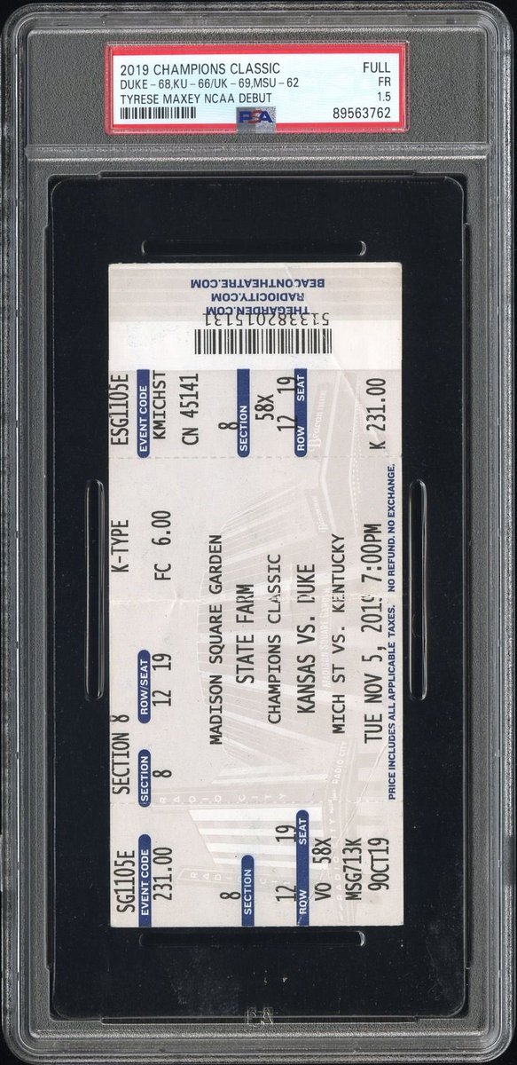 Compcheck2023's tweet image. Tyrese Maxey, Zion Williamson and Rj NCAA debut ticket…. @darrenrovell @KenGoldin