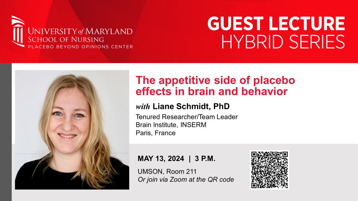 Open to all❗️ Guest Lecture, May 13th.
Dr. Schmidt: Appetitive side of placebo effects.

Spread the word, and let's come together to navigate the path towards a pain-manageable life.

#PainManagement #HealthAndWellness #ExpertTalks #PBOCenter #ChronicPain #AcutePain #Empowerment