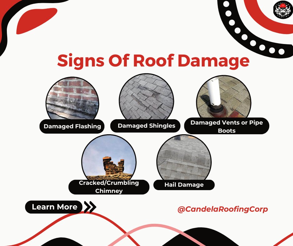 Roof damages can and should be repaired. 

Be on the lookout for these signs and always contact professionals to fix the damages. 

#CandelaRoofing #WeAreSanAngelo #supportlocalbusiness #localroofers #tradesman #roofs #roofing #roofdamages #inspection