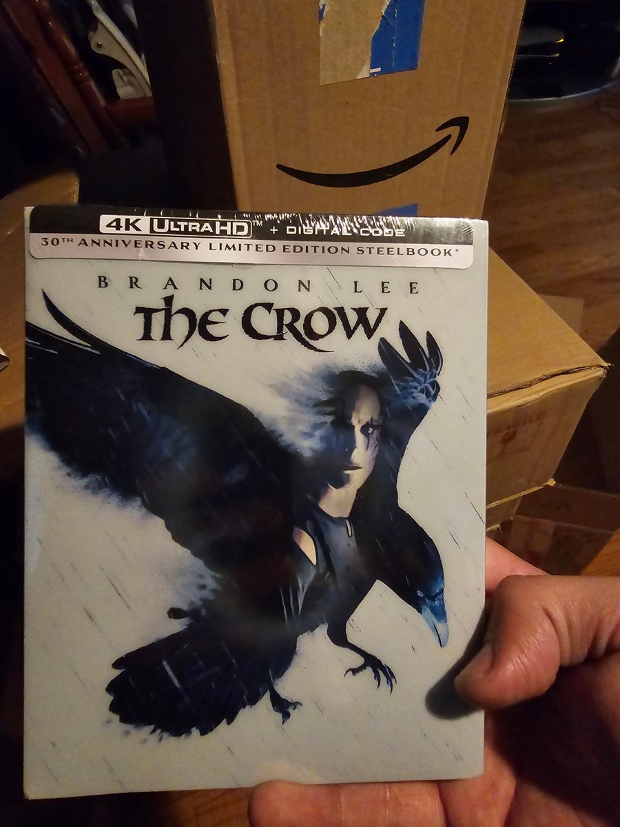 One of my top 3 movies has finally arrived on #4KUltraHD #TheCrow Another score for the good guy!!!