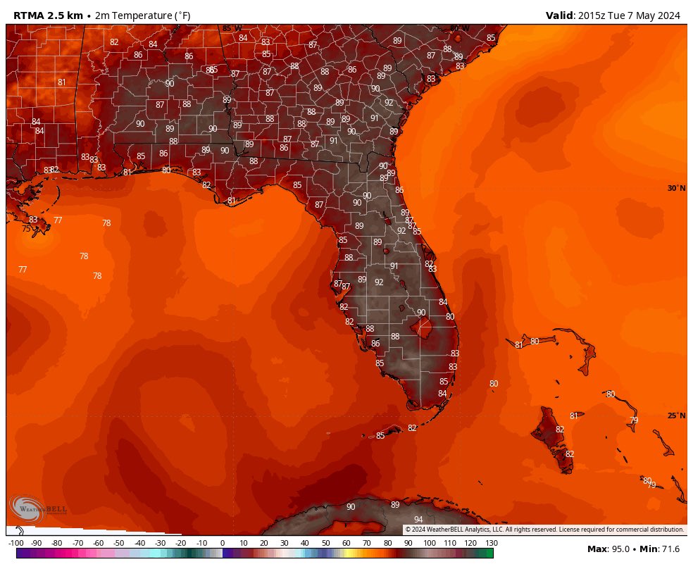 We’re cranking up the heat across #CentralFlorida this afternoon.  Temps will get even hotter as we head into mid-to-late week, so remember to always take it nice and slow if you have to be outdoors!  #flwx #wxtwitter