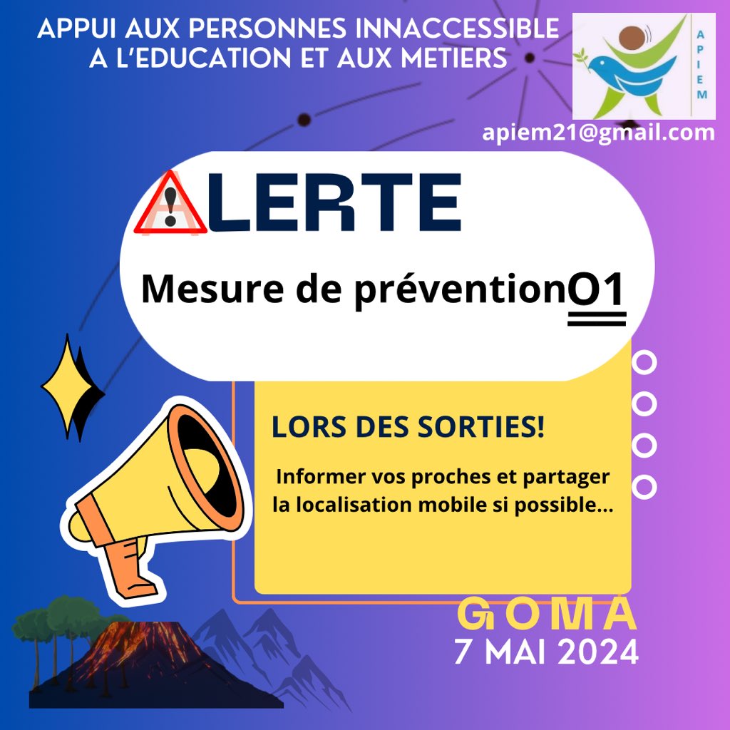 Alainsaa6's tweet photo. #Goma: la situation sécuritaire étant volatile, nous lançons la campagne d'alerte pour partager des mesures préventives de sécurité civile. #PeaceGoma #CongoGenocide  Tous pour la #sécurité pour tous. https://t.co/7oVaDEPs8O