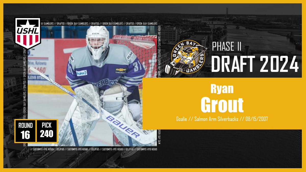 Gamblers select Ryan Grout in the 16th Round. #GoGamblers