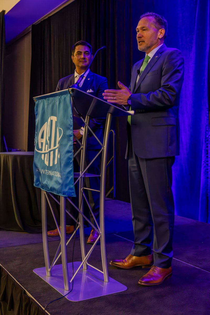 At the @ASTMintl Annual Business Meeting earlier today, it was a pleasure to share the stage with @ASTMintl's Board Chair Bill Griese as he shared not only ASTM's great work over the past year, but also the exciting things still to come in 2024.