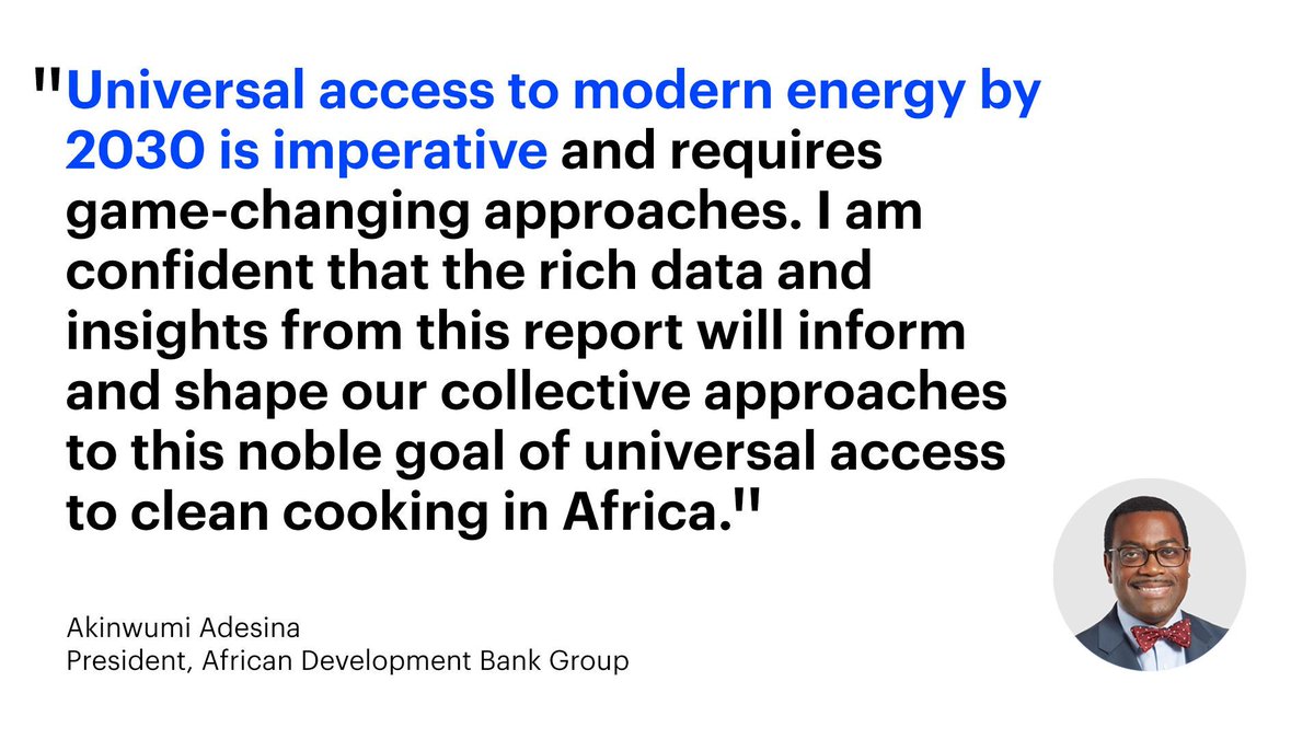 🗣 “Universal access to modern energy by 2030 is imperative & requires game-changing approaches … the rich data & insights from this report will inform & shape our collective approaches to this noble goal” More from @AfDB_Group President @akin_adesina ➡️ iea.li/4btRl18