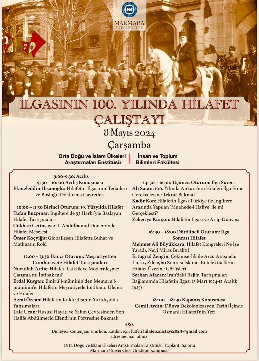 Yarın Marmara Üniversitesi Göztepe Kampüsü’nde Hilafet Çalıştayı var. Açılış konuşmasını kim yapacak? Kılıçdaroğlu’nun Cumhurbaşkanı yapmak istediği Ekmeleddin İhsanoğlu!