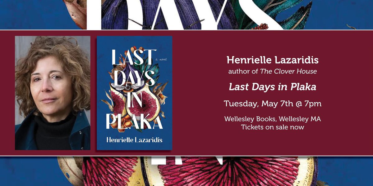 Tonight, 5/7 at 7pm @writerhenriette presents LAST DAYS IN PLAKA- “an immersive and multifaceted novel”-in conversation with @VirginiaPye 
#authorevent #greekamericans