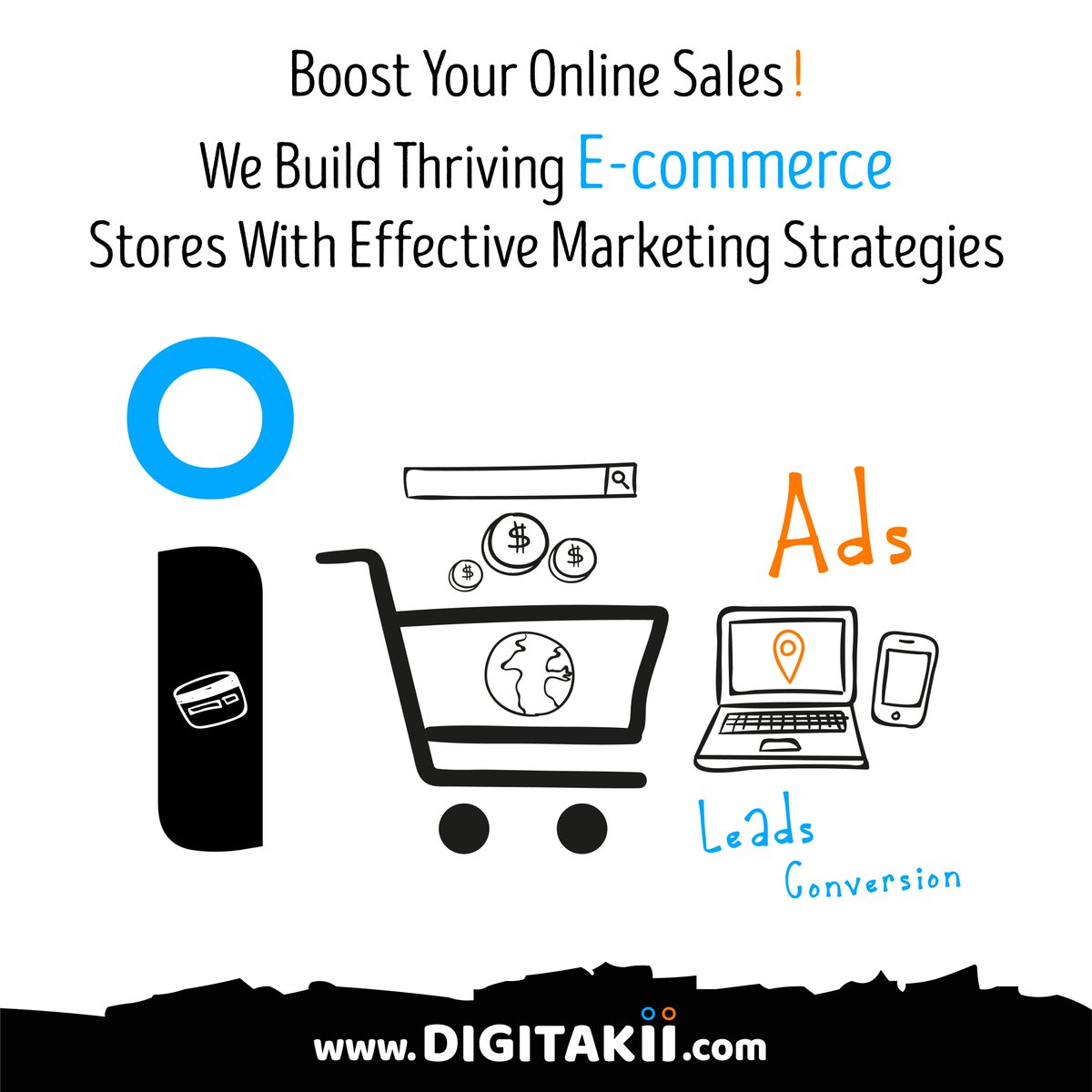 Boost Your Online Sales !
We Build Thriving E-commerce
Stores With Effective Marketing Strategies

Learn more : digitakii.com/ecommerce

#digitakii #ecommerce #ecommercestore #ecommercebusiness #ecommercechallenges #ecommercewebsite #Advertising