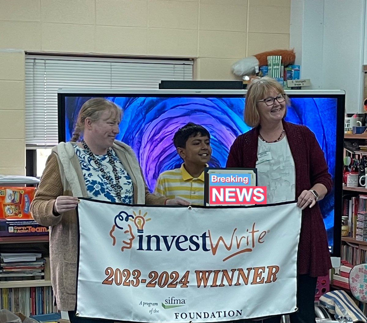 Another exciting day!  
One my 5th graders placed 1st in Illinois and 10th in the Nation for the InvestWrite Essay contest based on the Stock Market. #FryFoxes
<a href="/SIFMAFoundation/">Stock Market Game</a> <a href="/ilbanker/">Illinois Bankers</a>