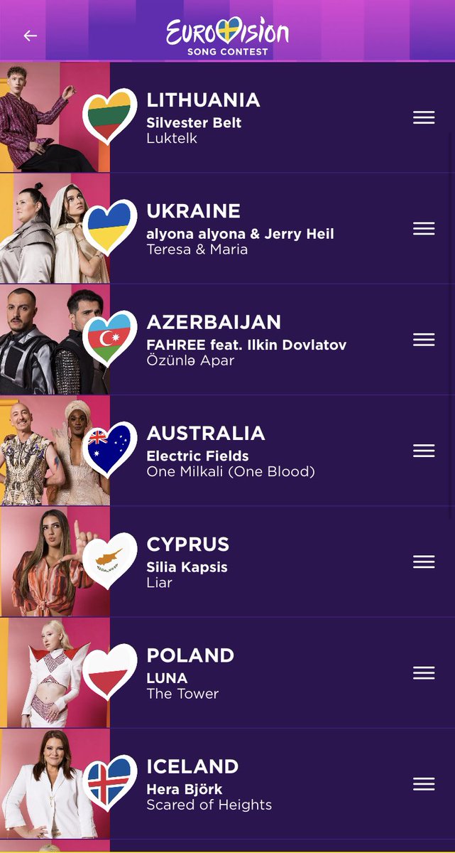 Mon top 7 de #Eurovision à l’issue de la première demi-finale 👇

#Eurovision2024