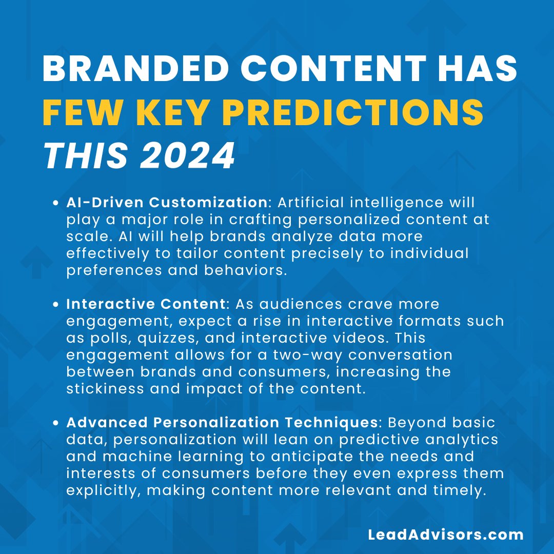 Get ready for the future of branded content! 🚀 AI customizes like never before, interactive content keeps us hooked, and deep personalization predicts our next move. It’s not just marketing—it’s getting personal. #BrandedContent #FutureOfMarketing #AI #InteractiveContent