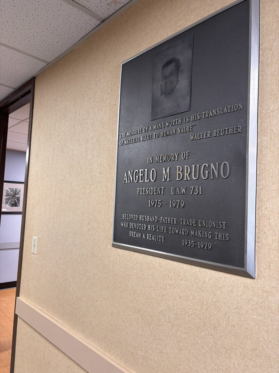 So my dentist’s office is also a hidden in plain sight site for Italian-American labor history. Former UAW local in West Trenton represented GM body plant workers for 60 years, until shuttered in 1998. @lawcha_org