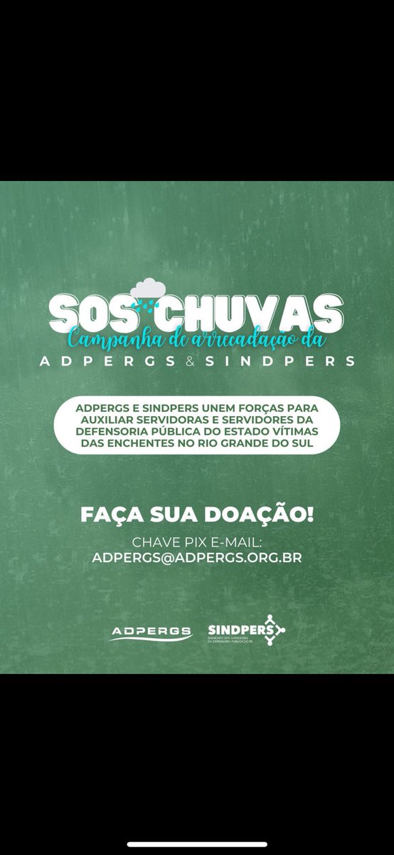 Vamos ajudar os servidores da DPE RS q perderam tudo