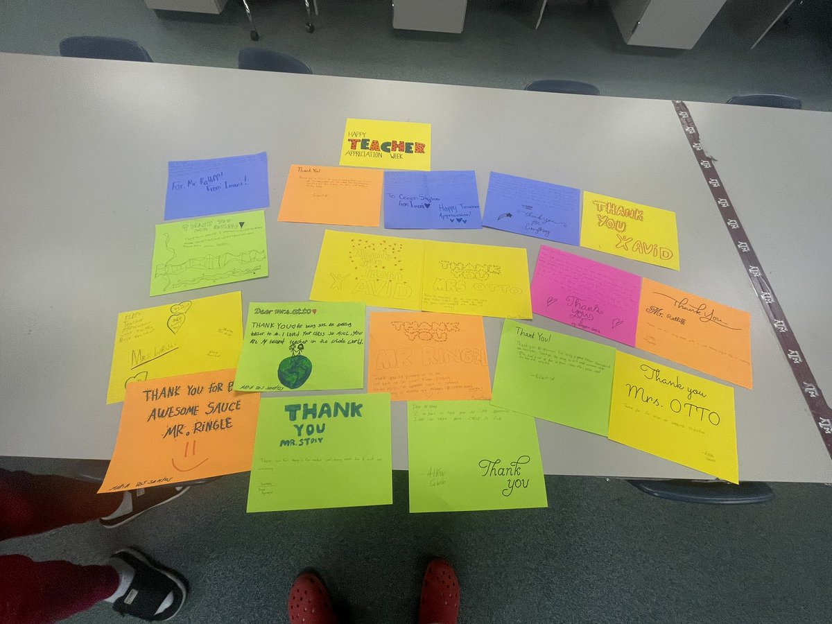 Our Newman Smith Avid class made thank you notes for teacher appreciation week!!!
