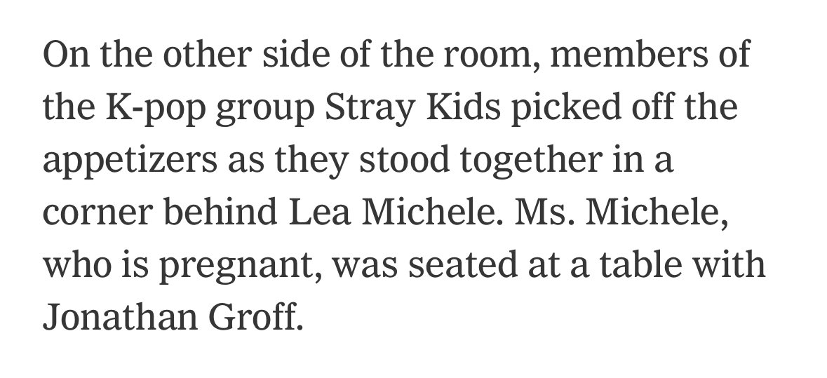 The @nytimes wrote about Stray Kids eating the appetizers during the Met Gala’s Cocktail Hour 😭