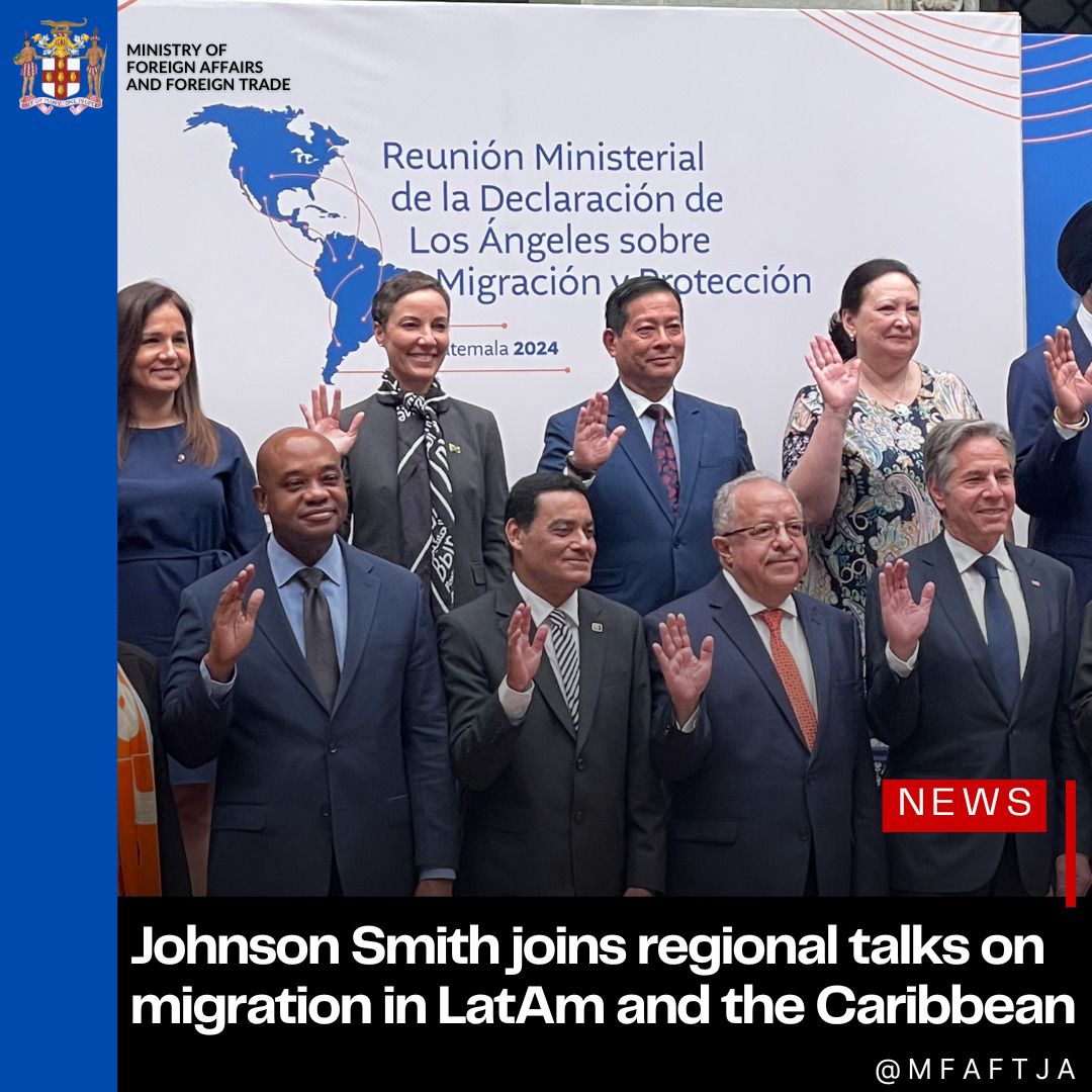 Minister of Foreign Affairs and Foreign Trade, Senator the Honourable @Kaminajsmith, is currently in Guatemala, where she has joined govt officials from over 20 countries for crucial discussions on safe, orderly & regular #migration across Latin America & the Caribbean.