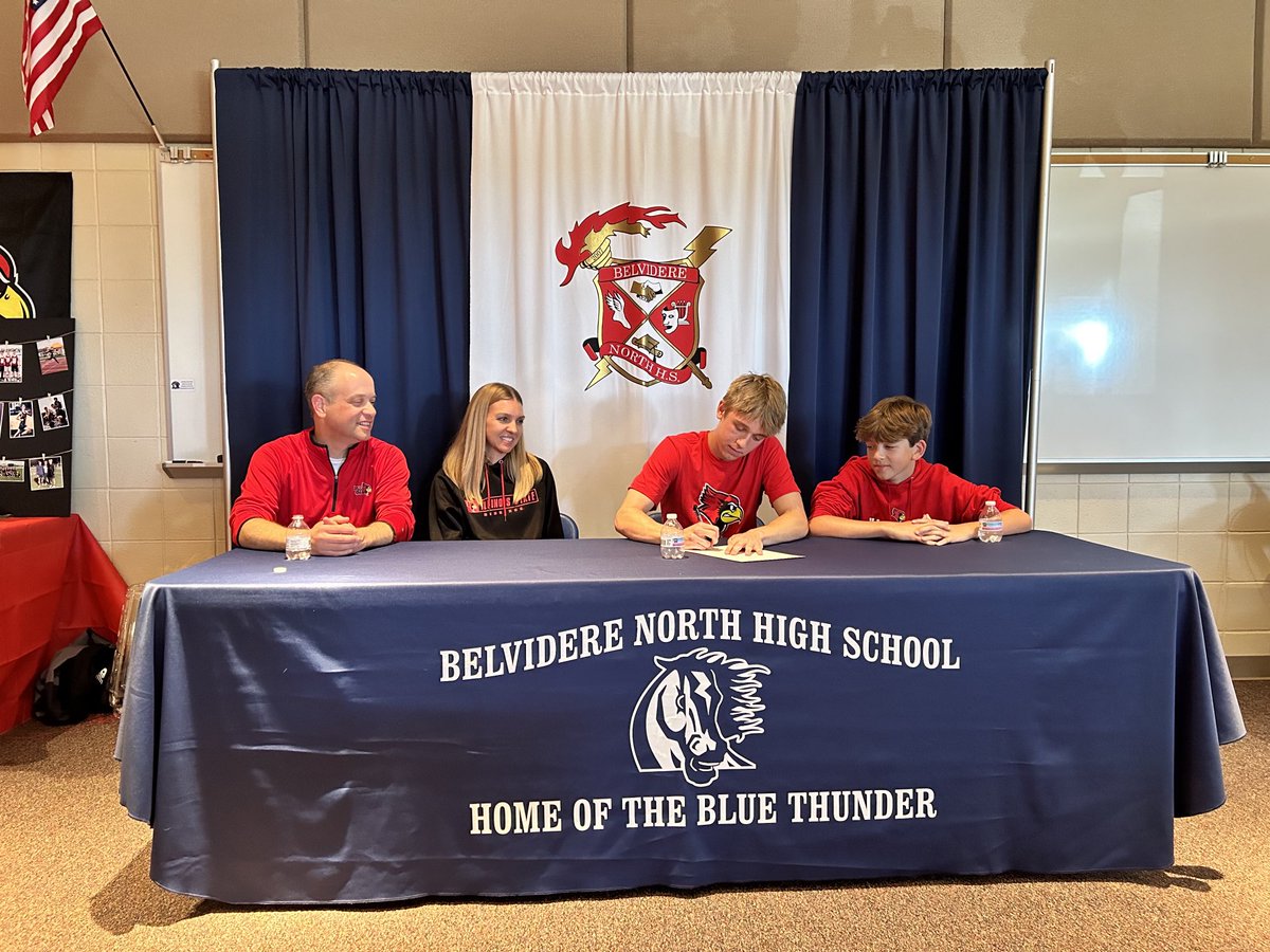 Congrats to North’s Braeden Brown on his commitment to run track at Illinois State University. What a great high school career. Braeden also excelled in basketball and golf. Good luck Braeden and go Redbirds!!