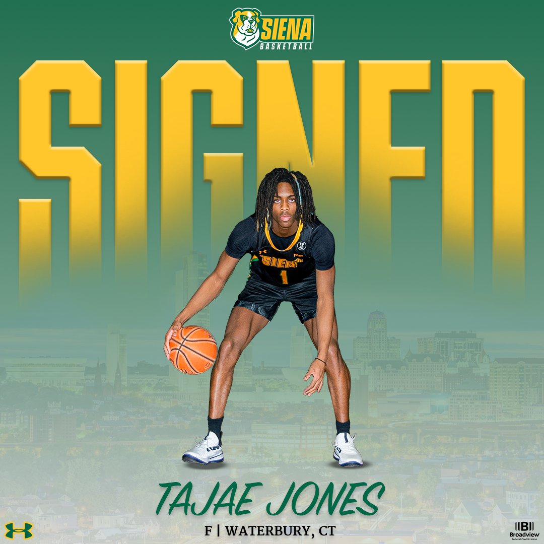 ✍️ OFFICIAL Excited to welcome the fifth signing of the @Coach_McNamara Era - and second freshman addition - Tajae Jones Welcome to @SienaCollege, @TajaeJones22! 📰 t.ly/xDczR #MarchOn x #SienaSaints