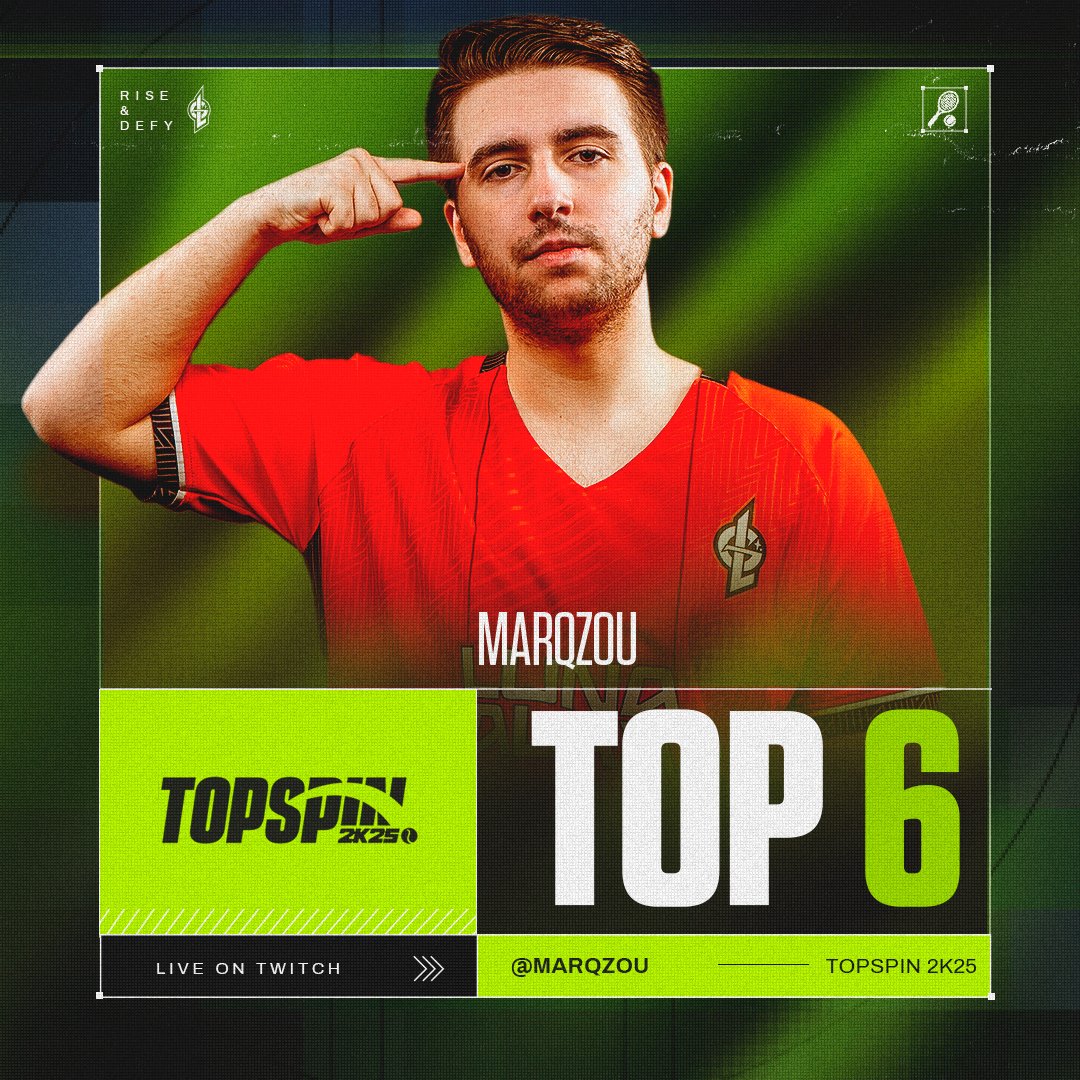 Join us and watch @topspin2k World-top 6 player @MarQzou LIVE! 🎾 📺 twitch.tv/marqzou  #RiseAndDefy